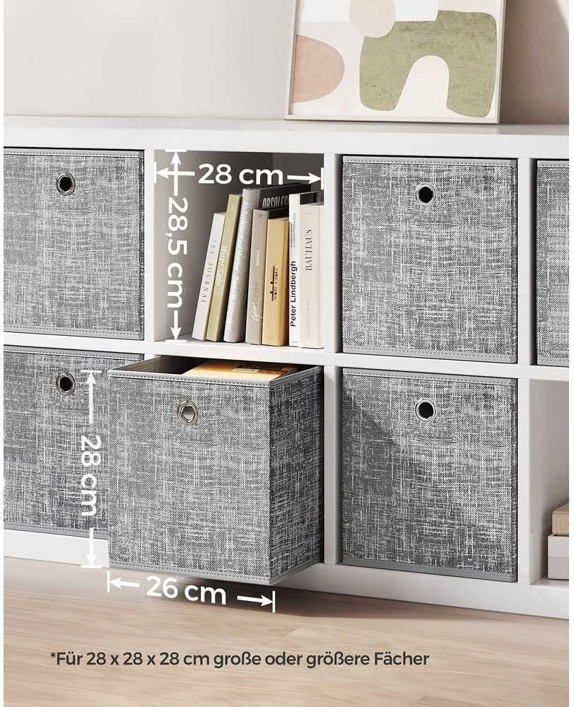 Songmics Dėžutė 26cm rinkinyje 6 pilkai margi