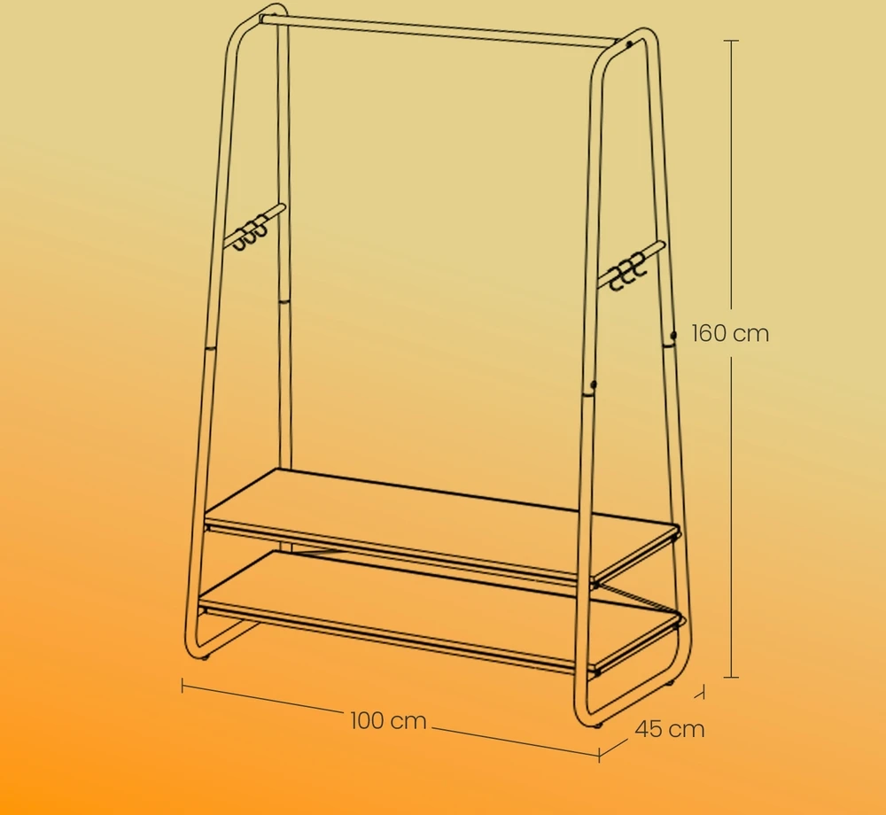 Lova Songmics Drabužių stovas VASAGLE 100x45x160 cm