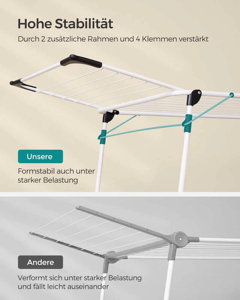 Songmics Skalbinių stovas su kojinių laikikliu metalinis pilkas