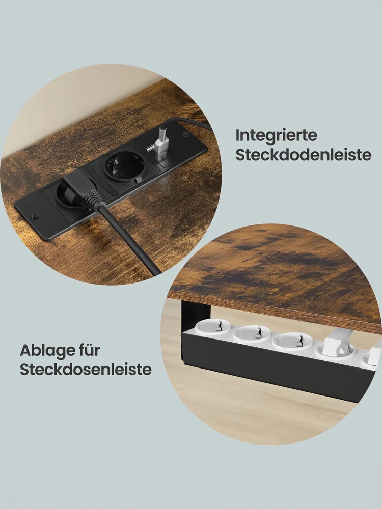 Songmics Reguliuojamo aukščio stalas 160 x 140 x 72-120cm