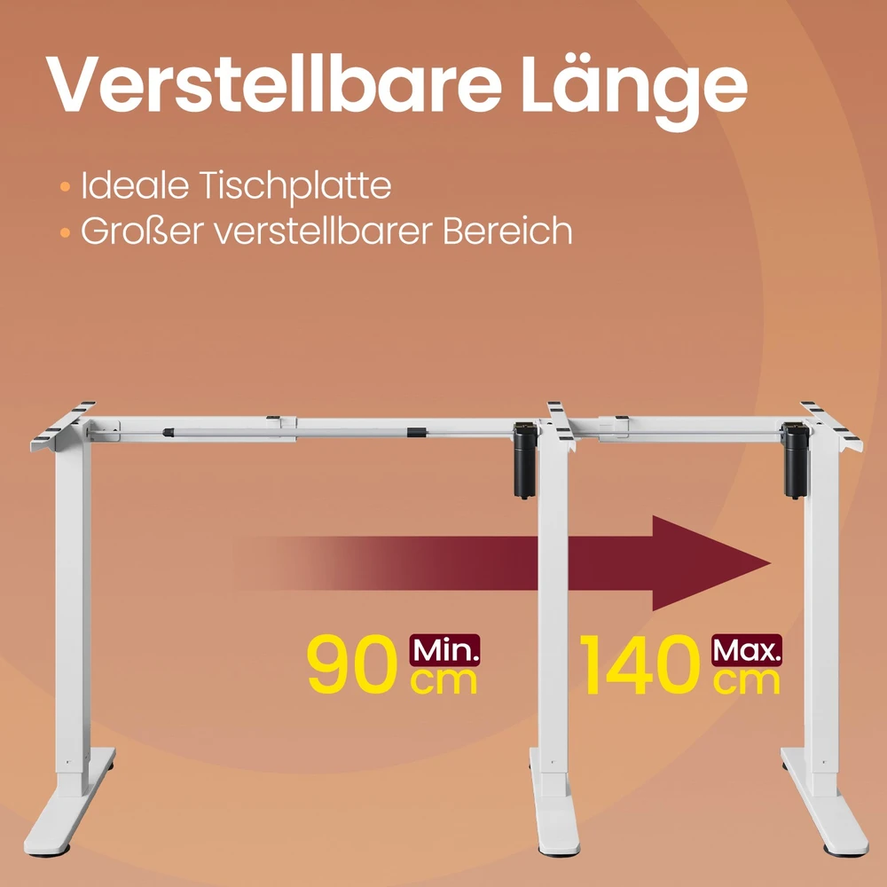 Songmics Stalo rėmas 59,6 × (90-140) × (72-120) cm