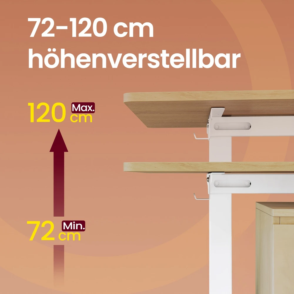 Songmics Stalo rėmas 59,6 × (90-140) × (72-120) cm