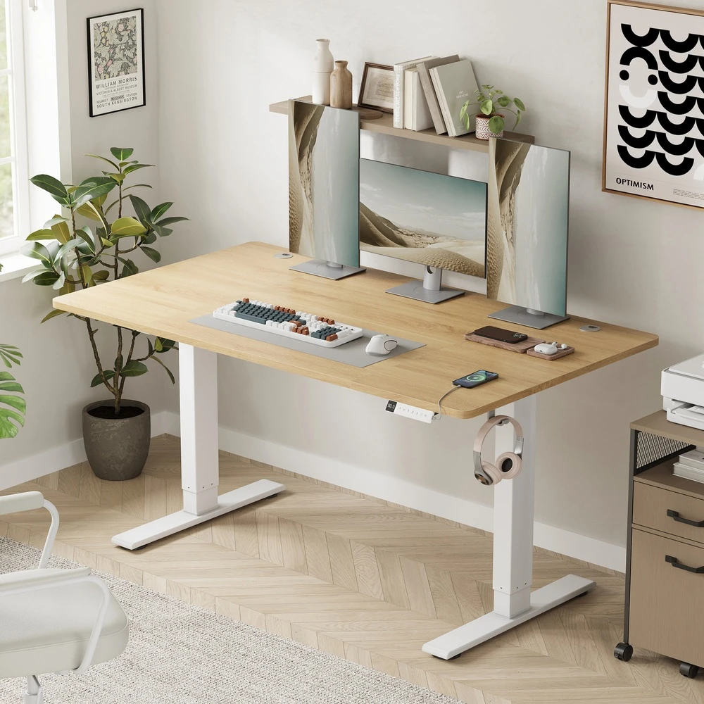 Songmics Reguliuojamo aukščio stalas 140 x 80 x 72-120cm