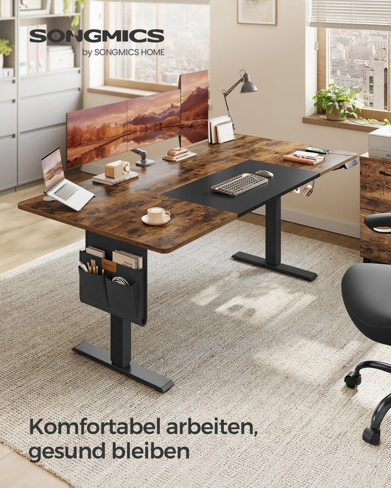 Vasagle Reguliuojamo aukščio stalas 180 x 80 x 72-120cm