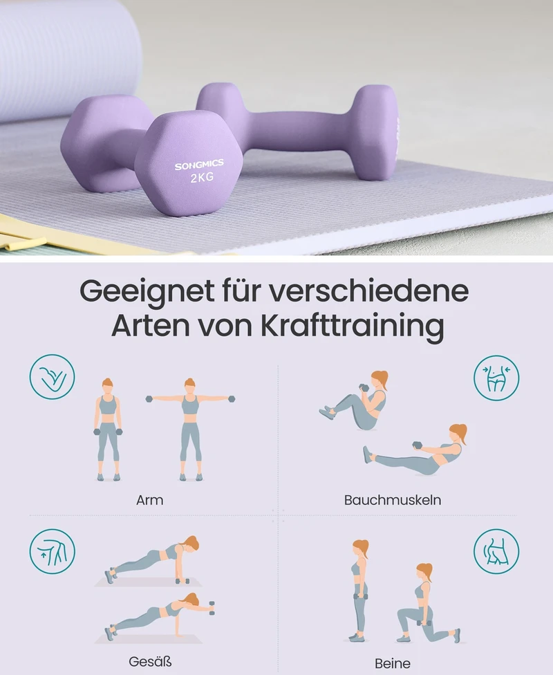 Songmics Hanteliai 2 vnt. rinkinys jėgos treniruotės fitnesas namuose