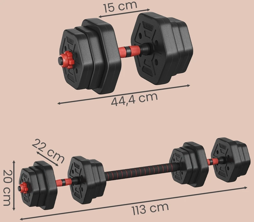 Songmics Svarmenų rinkinys 20 kg juoda