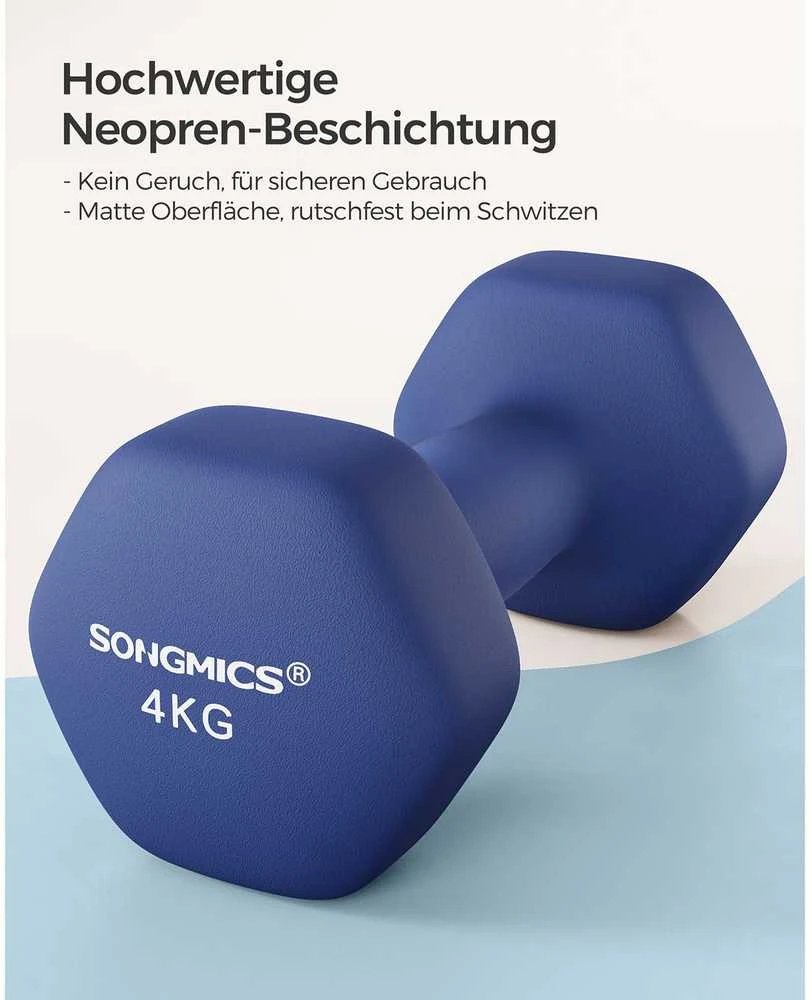 Songmics 2 hantelių rinkinys mėlynos spalvos