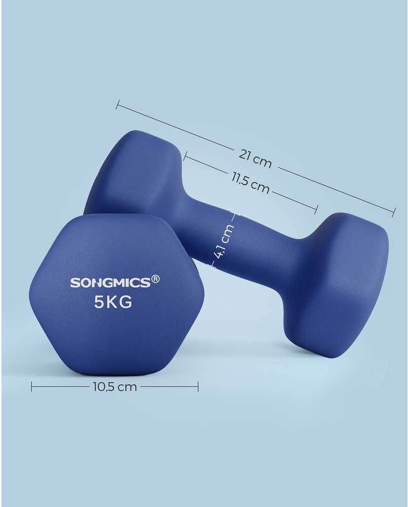 Songmics 2 hantelių rinkinys tamsiai mėlynos spalvos