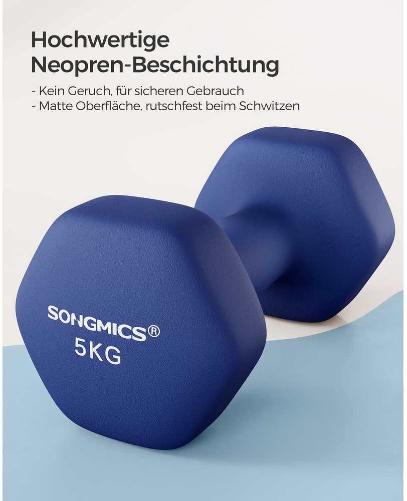 Songmics 2 hantelių rinkinys tamsiai mėlynos spalvos