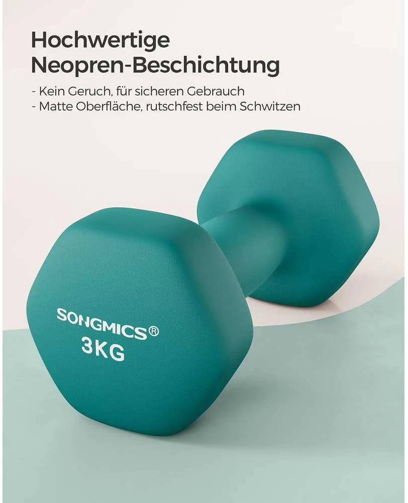 Songmics 2 hantelių rinkinys tamsiai žalios spalvos
