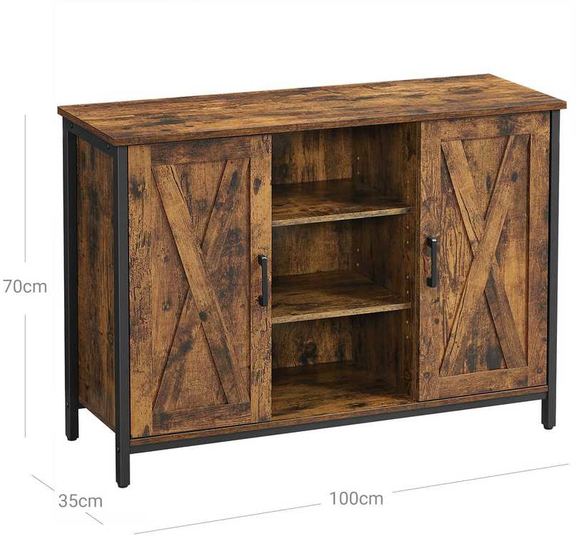 Vasagle Komoda vintage ruda-juoda