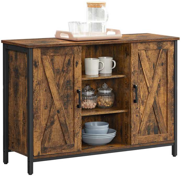 Vasagle Komoda vintage ruda-juoda