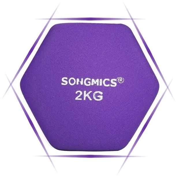 Songmics Hantelių rinkinys 2 x 2kg violetinės spalvos