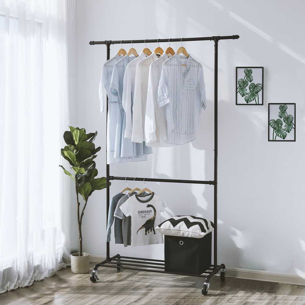 Songmics Mobilus pjedestalas su užraktu baltas 30 x 45 x 60 cm