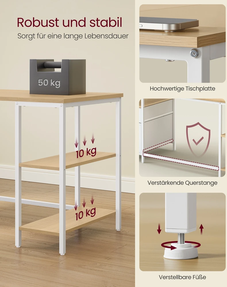 Songmics Kompiuterinis stalas 160 × 60 × 76 cm