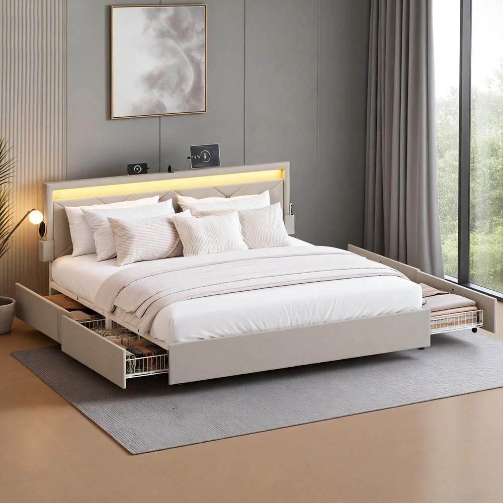Songmics Lovos rėmas 210,2 x 169 x 88,2/94,7 cm