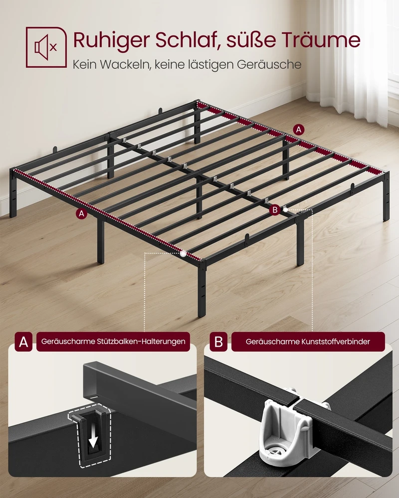 Songmics Lovos rėmas 180 × 200 cm