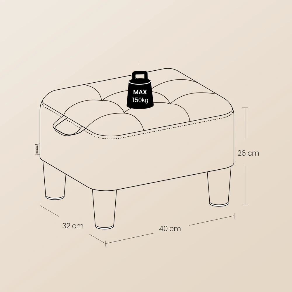 Songmics Pufas 40 x 32 x 26 cm
