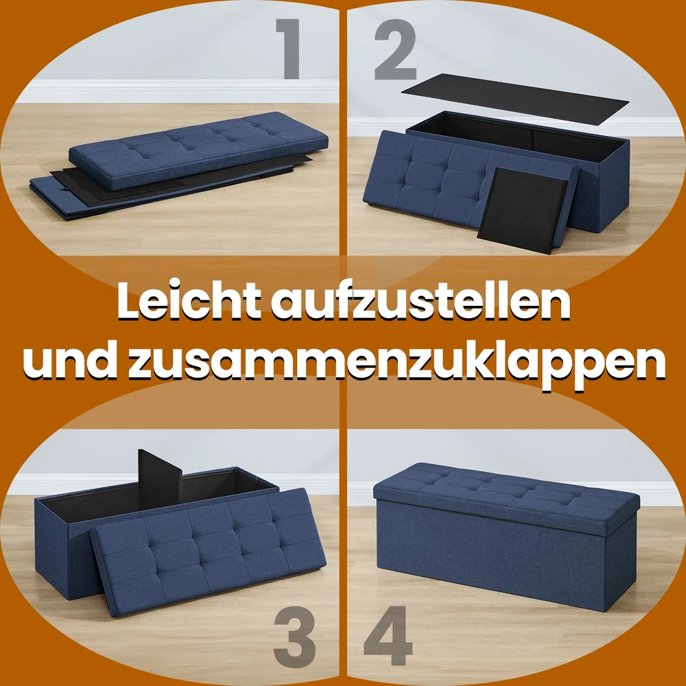 Pufas su daiktadėže SONGMICS 110 x 38 x 38 cm