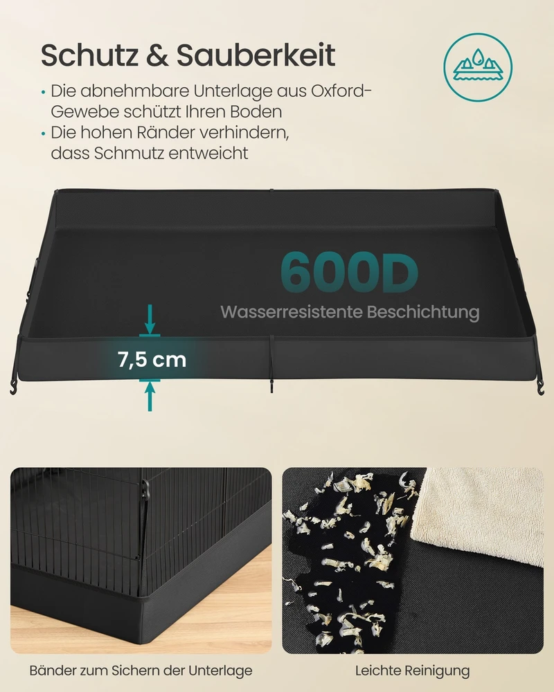 Songmics Narvas graužikams juodas