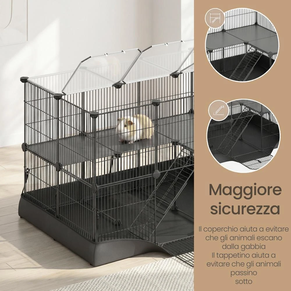Songmics Mažų gyvūnų aptvaras 93 x 63 x 61.5 cm