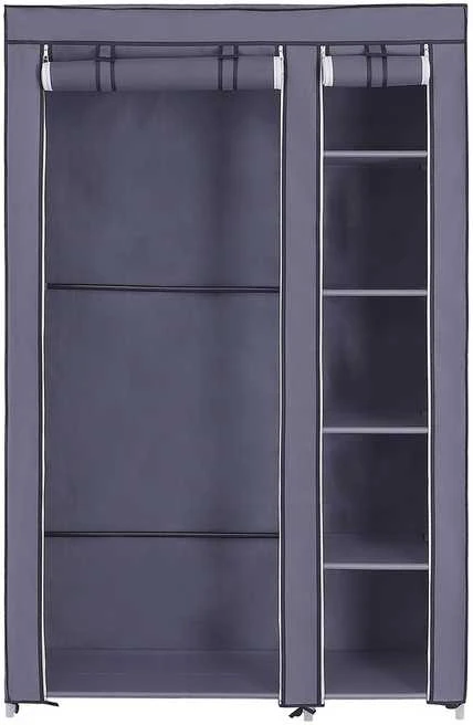 Songmics Medžiaginė spinta 110 x 175 cm Pilka
