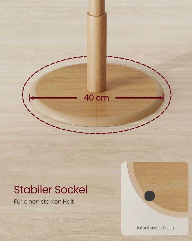 Songmics Drabužių stovas su aštuoniais kabliais, 40 cm skersmens, 171,8 cm aukščio