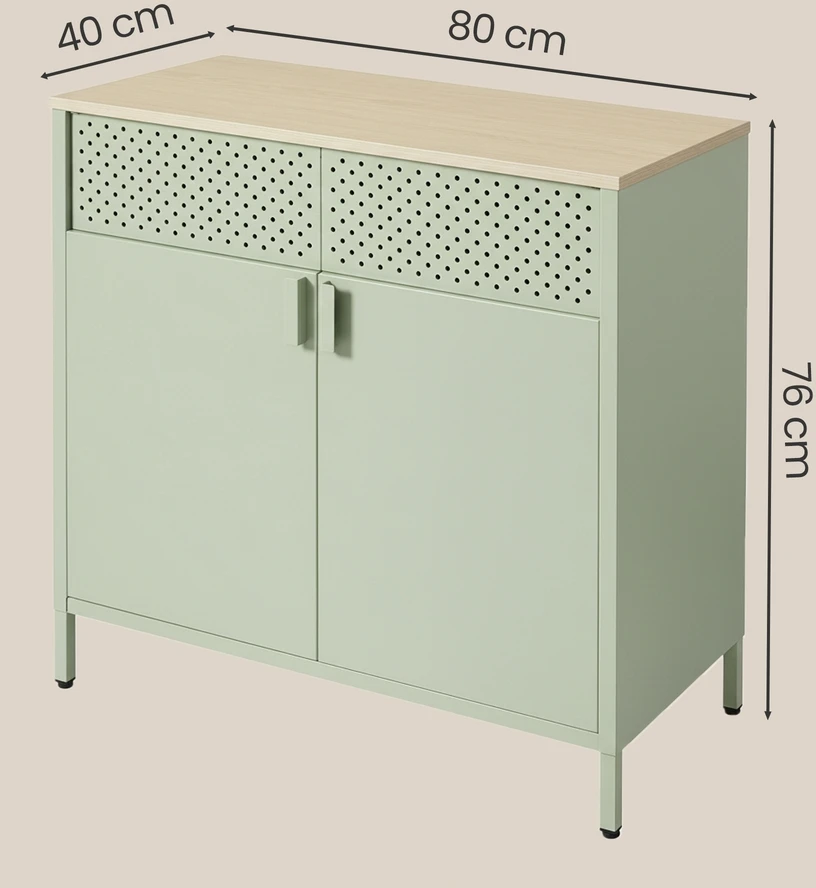 Songmics Metalinė spintelė 80 x 40 x 76 cm