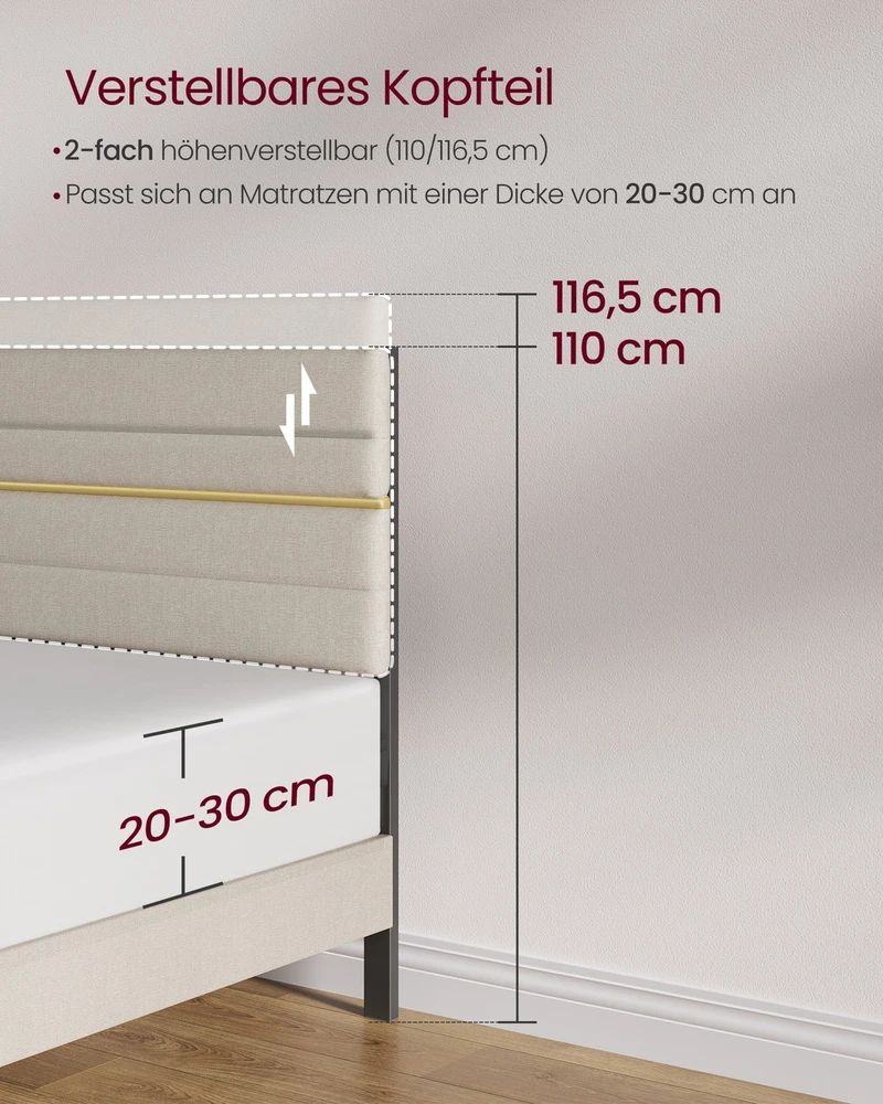 Songmics Dvigulė lova 140x200cm
