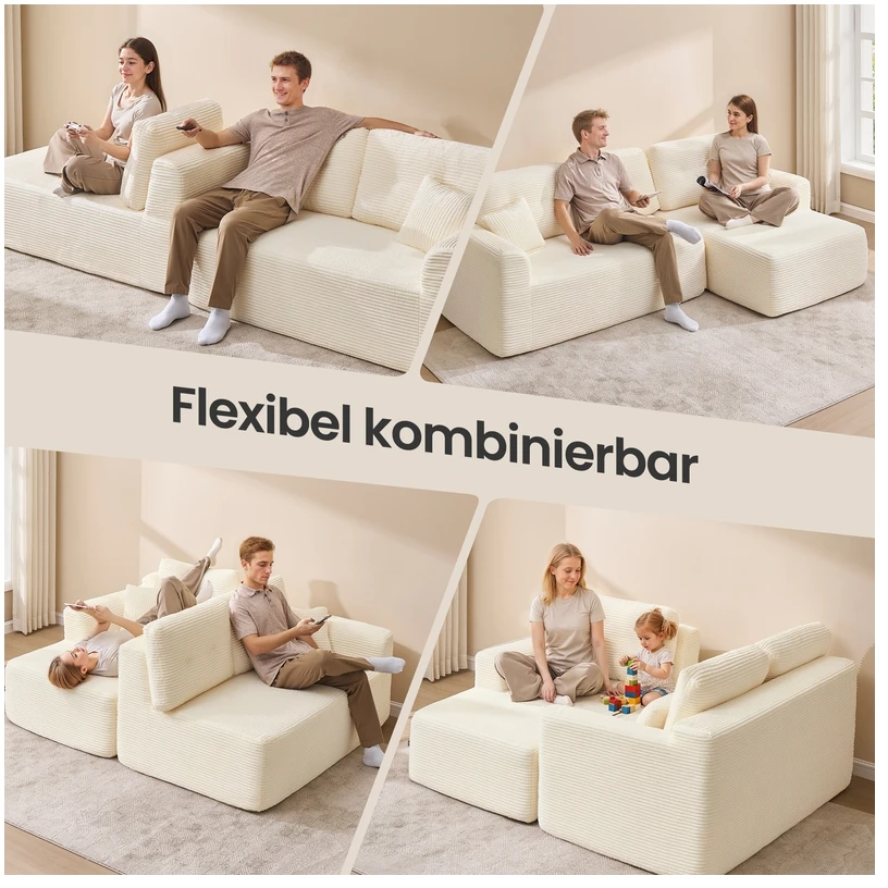 Songmics Kampinė modulinė sofa 244 cm