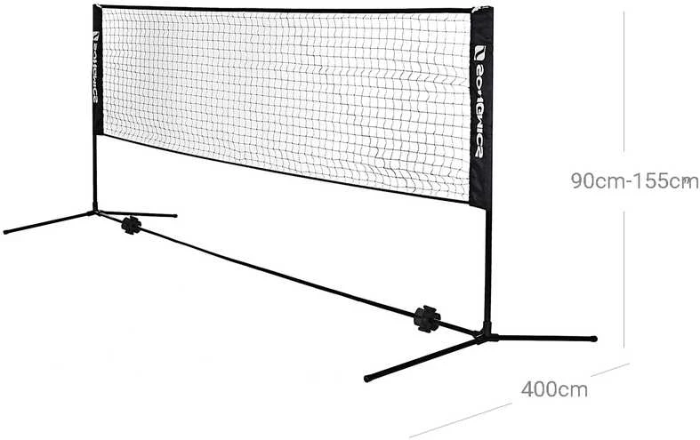 Songmics Juodos spalvos nešiojamasis badmintono tinklas