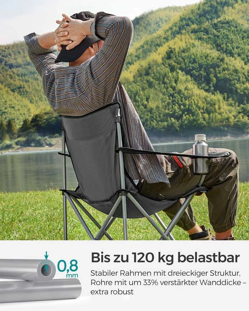 Songmics Nešiojamų kempingo kėdžių rinkinys iš 2 dalių su porankiais