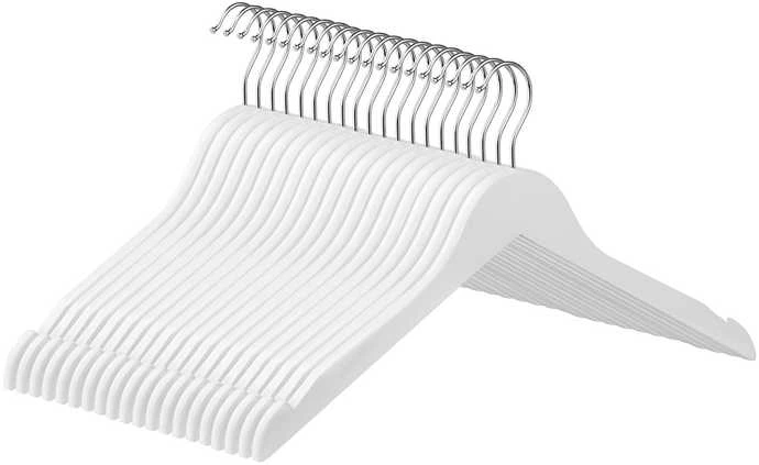 Paprastos pakabos 20 vienetų baltos spalvos
