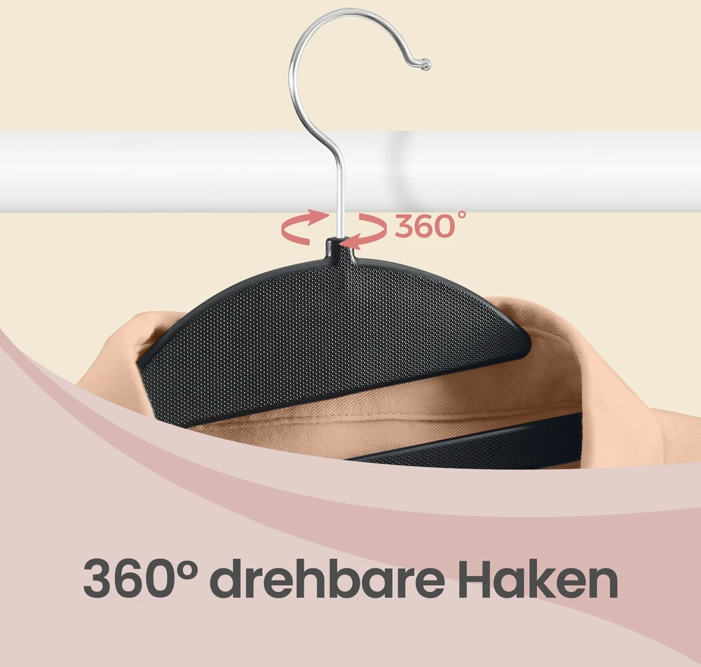 Songmics Plastikiniai pakabai, 50 vnt. rinkinys, pakabai su skyle