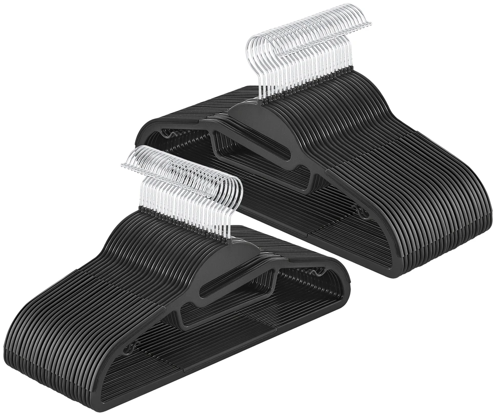 Songmics Plastikiniai pakabai, 50 vnt. rinkinys, pakabai su skyle