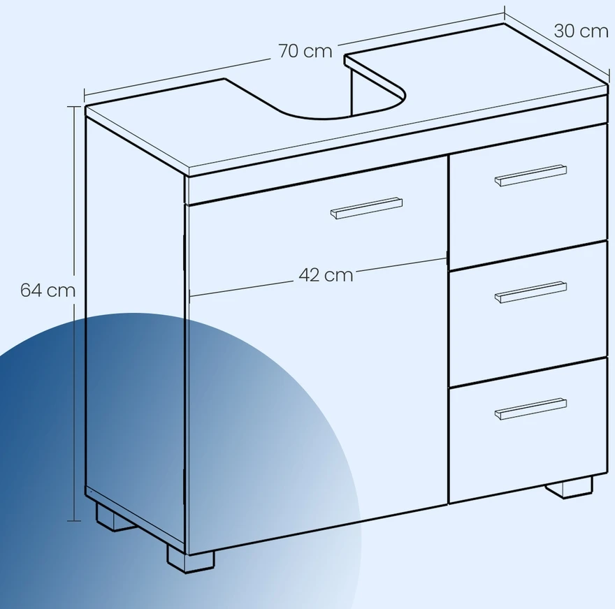 Songmics Praustuvo spintelė 30 x 70 x 64 cm