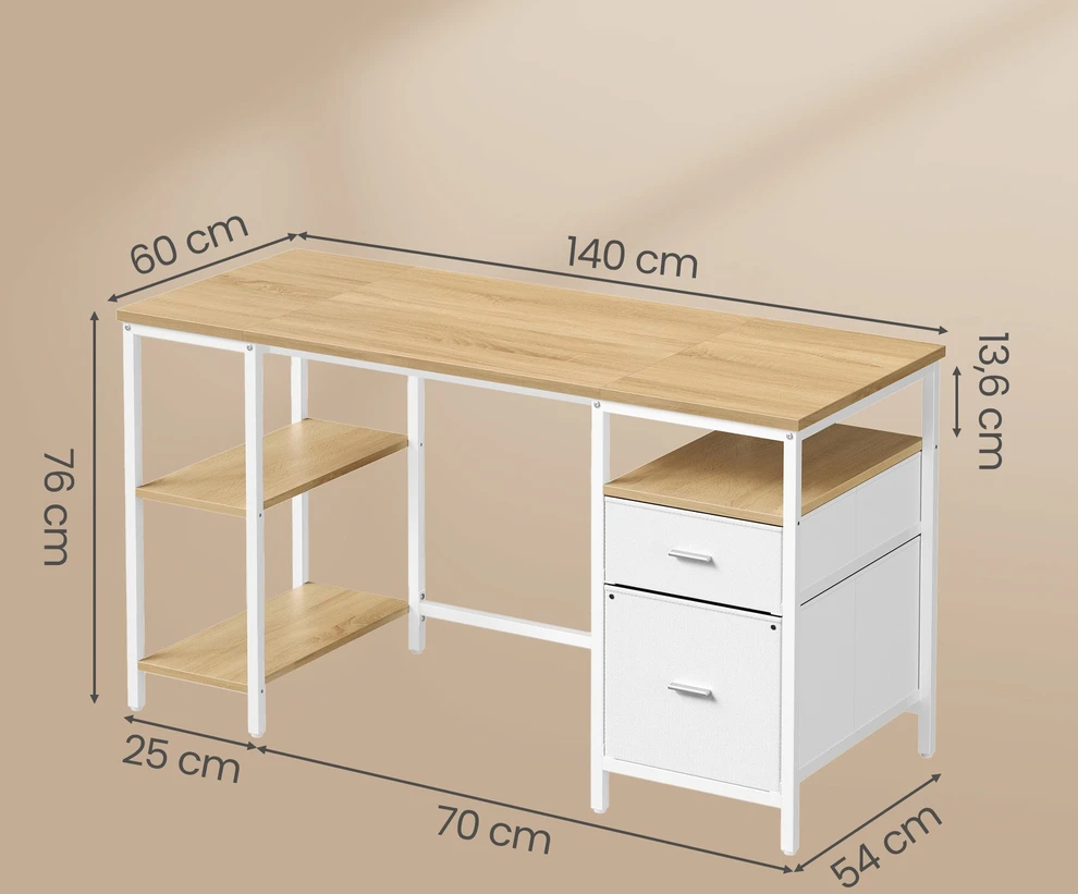 Songmics Kompiuterio stalas 140 × 60 × 76 cm