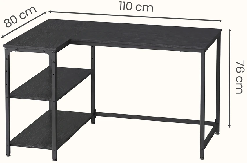 Songmics Kompiuterio stalas 110 x 80 x 76 cm