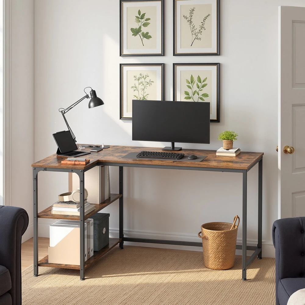 Songmics Kampinis rašomasis stalas 120 x 80 x 76 cm