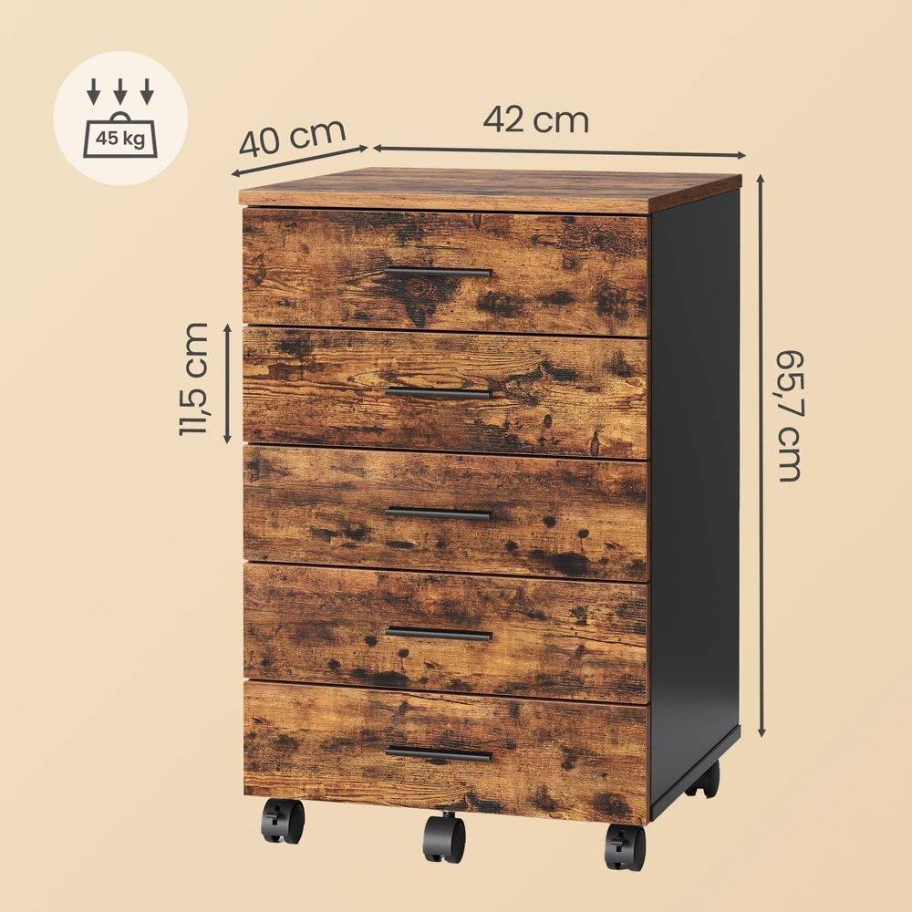 Songmics Stalčių spintelė 40 x 42 x 65,7 cm