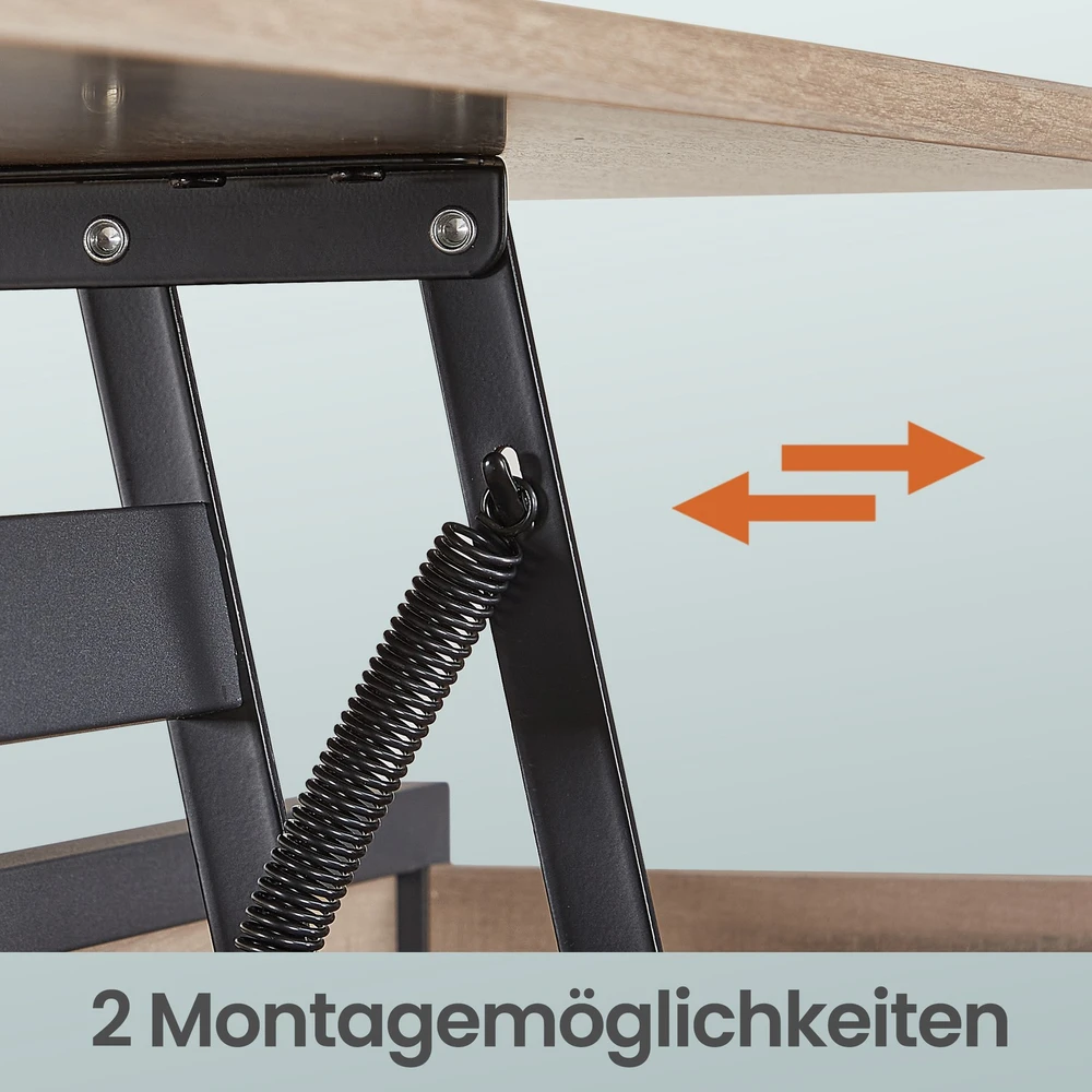 Songmics Reguliuojamo aukščio kavos staliukas su stalčiais 50x120 cm