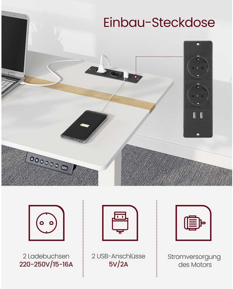 Reguliuojamo aukščio rašomasis stalas 60 x 120 cm vintažinės rudos-juodos spalvos