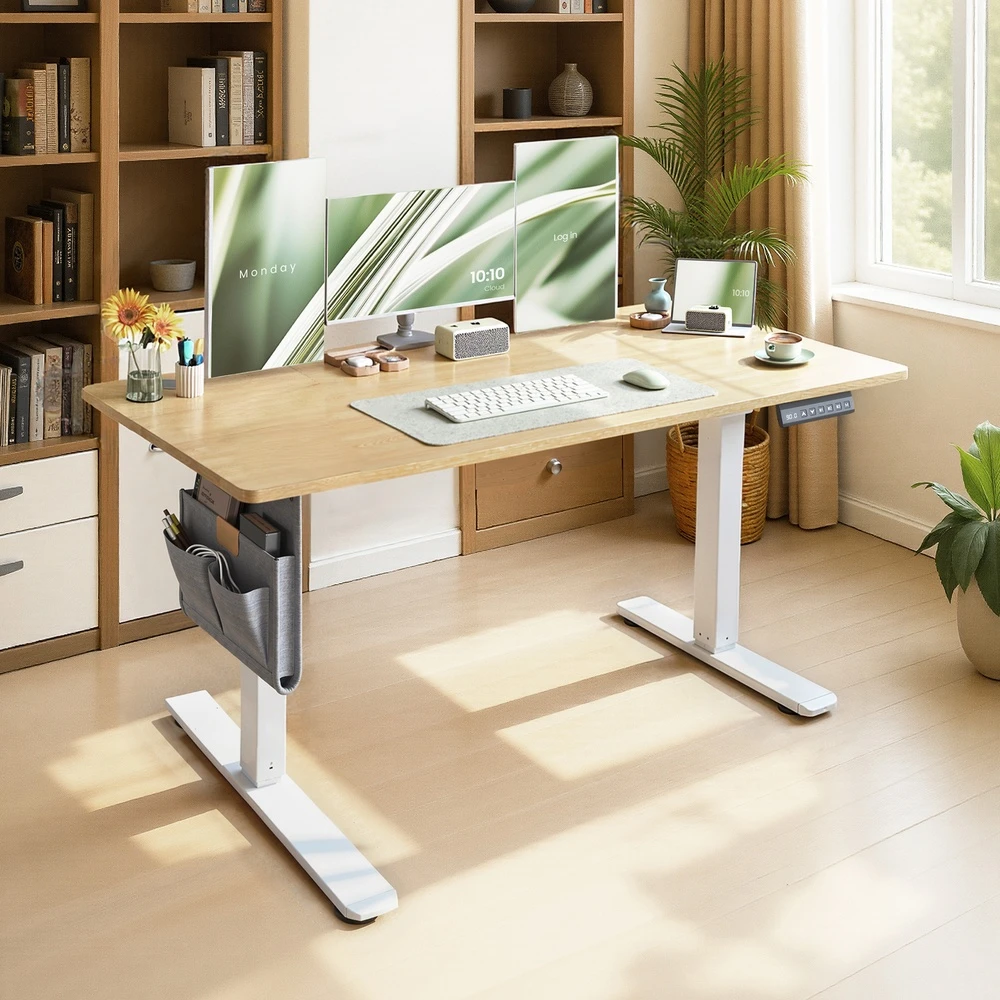 Songmics Reguliuojamo aukščio stalas 140 x 60 x (72–120) cm