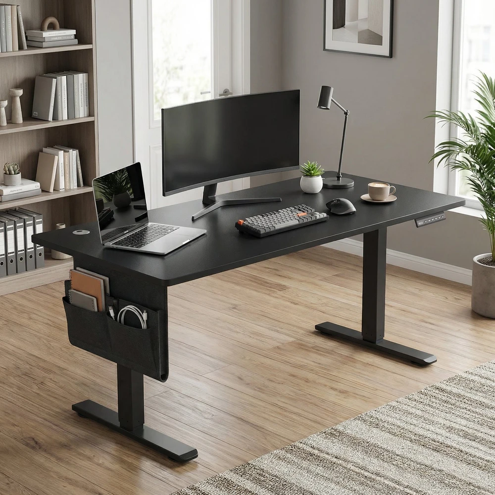 Songmics Reguliuojamo aukščio stalas 60 x 140 x (72–120) cm
