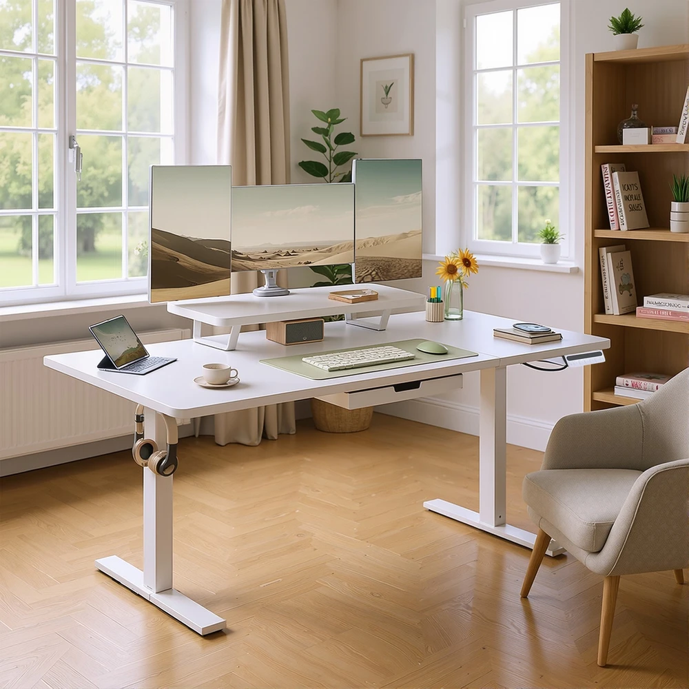 Songmics Reguliuojamo aukščio stalas 140 × 70 cm