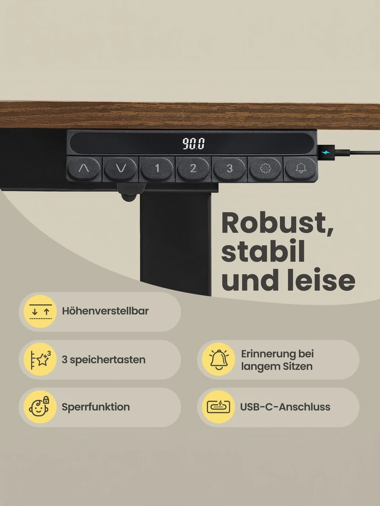 Songmics Reguliuojamo aukščio stalas 160 × 80 cm