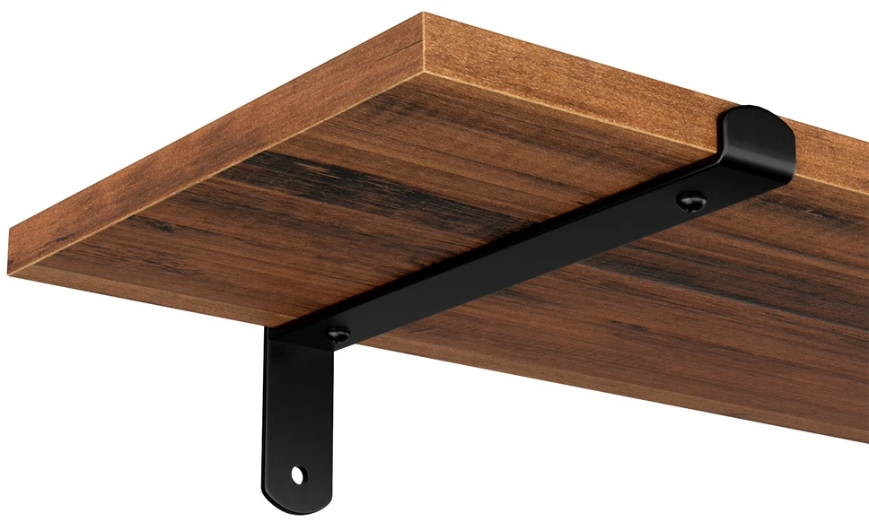 Songmics Sieninė lentyna 20 x 60 x 7 cm, apkrova iki 10 kg, senovinio rudo ir matinio juodo spalvų
