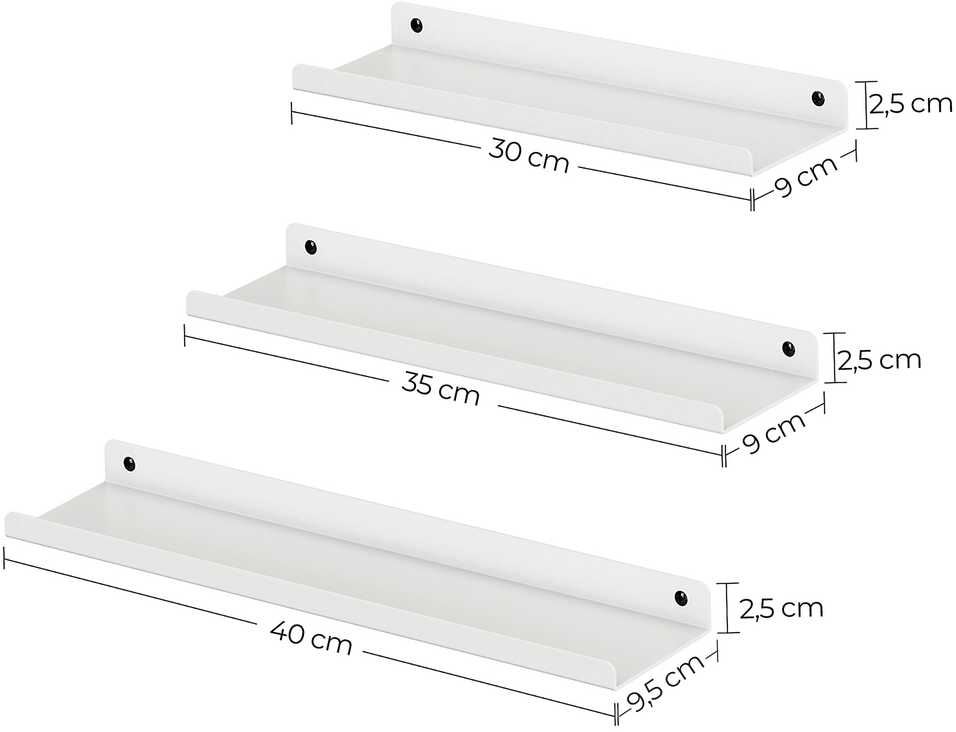 Sieninės lentynos iš metalinių paveikslų rėmų baltos spalvos