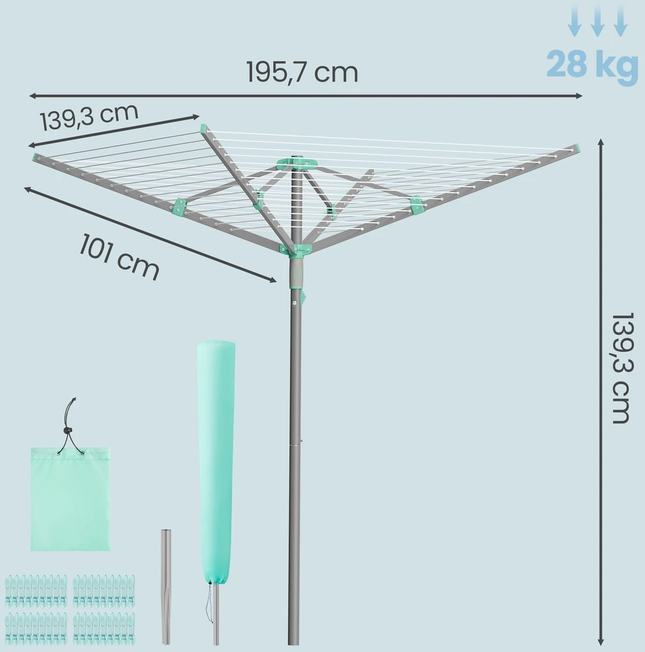 Songmics Skalbinių džiovykla 50 m 5 pakrovimų