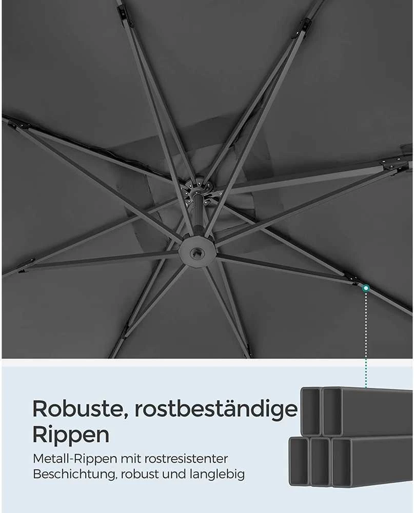 Songmics Parasol šviesoforo šviesa pilka